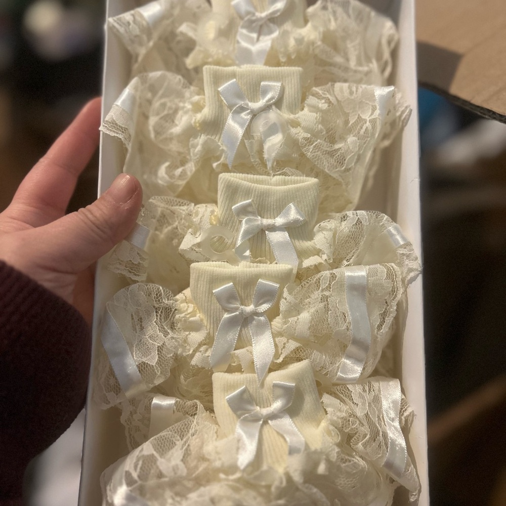 Elegant Cream Lace Baby Socks
